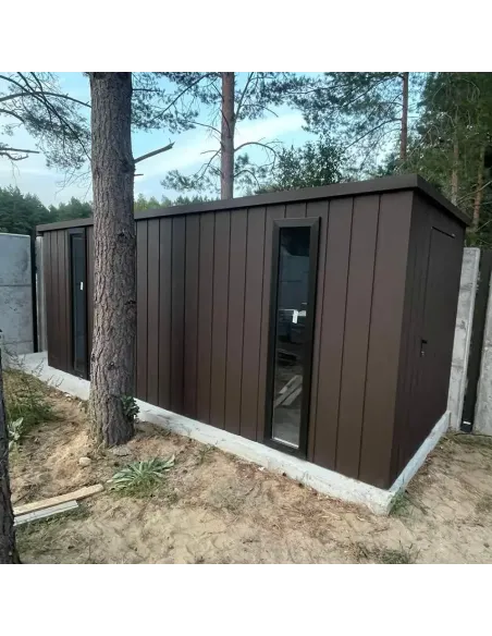 Metalowy Domek Narzędziowy Ogrodowy 300x200 cm - Antracytowy