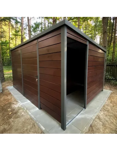 Metalowy Domek Narzędziowy Ogrodowy 300x200 cm - Antracytowy
