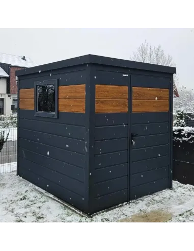 Metalowy Domek Narzędziowy Ogrodowy 300x200 cm - Antracytowy