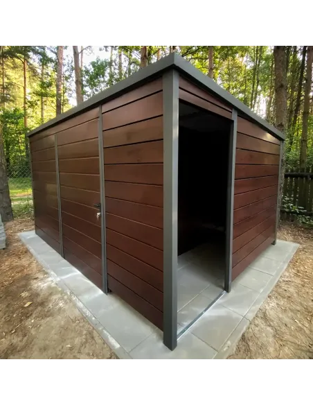 Metalowy Domek Narzędziowy Ogrodowy 300x200 cm - Antracytowy