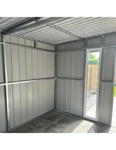 Metalowy Domek Narzędziowy Ogrodowy 300x300 cm - Antracytowy
