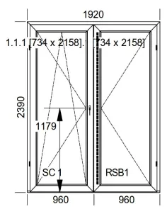 Drzwi Okno Balkonowe PCV 1920 x 2390 mm Białe - Szyba Satynowa 2