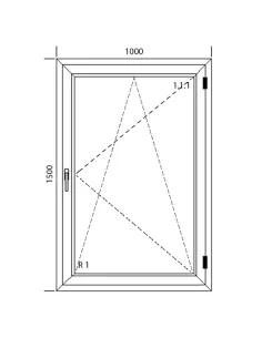 Okno PVC 100 x 150 cm Rozwierno-Uchylne Dwuszybowe Aluplast IDEAL 4000 2