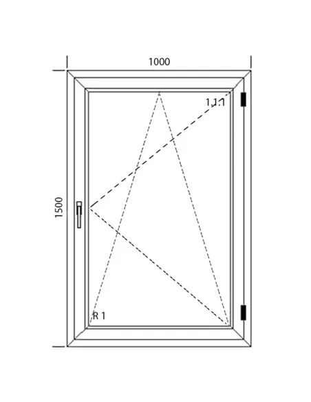 Okno PVC 100 x 150 cm Rozwierno-Uchylne Dwuszybowe Aluplast IDEAL 4000