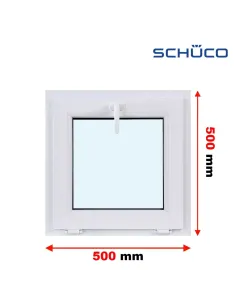 Okno PCV 500 x 500 Uchylne Trzyszybowe Schüco LivIng 82