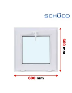 Okno PCV 60 x 60 cm Uchylne Trzyszybowe Schüco LivIng 82
