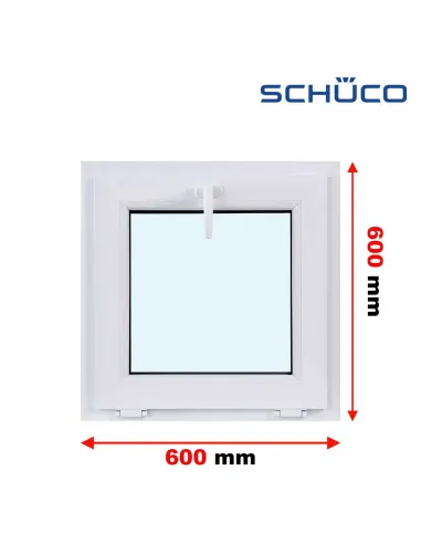 Okno PCV 60 x 60 cm Uchylne Trzyszybowe Schüco LivIng 82