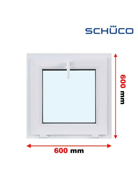 Okno PCV 60 x 60 cm Uchylne Trzyszybowe Schüco LivIng 82