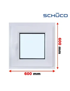 Okno PCV 60 x 60 cm Rozwierne Trzyszybowe Schüco LivIng 82