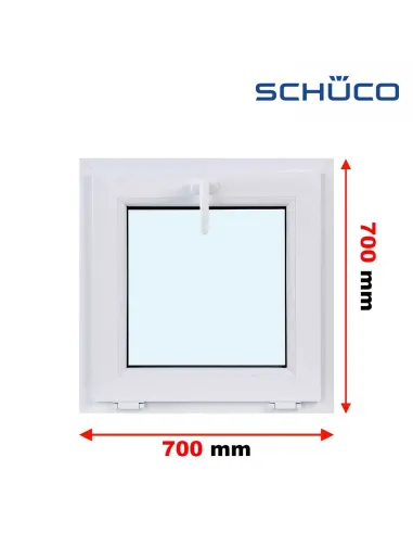 Okno PCV 70 x 70 cm Uchylne Trzyszybowe Schüco LivIng 82