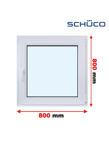 Okno PCV 80 x 80 cm Rozwierne Trzyszybowe Schüco LivIng 82