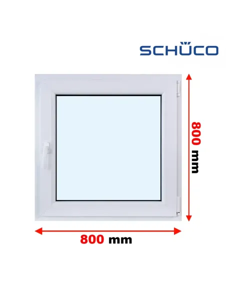 Okno PCV 80 x 80 cm Rozwierne Trzyszybowe Schüco LivIng 82