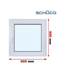 Okno PCV 90 x 90 cm Rozwierne Trzyszybowe Schüco LivIng 82