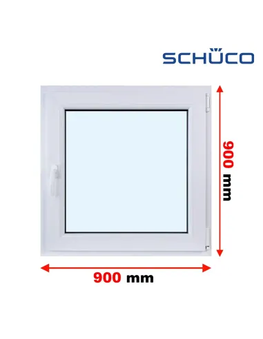 Okno PCV 90 x 90 cm Rozwierne Trzyszybowe Schüco LivIng 82