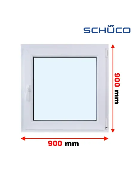 Okno PCV 90 x 90 cm Rozwierne Trzyszybowe Schüco LivIng 82
