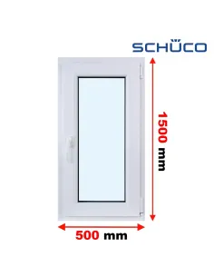 Okno PCV 50 x 150 cm Rozwierne Trzyszybowe Schüco LivIng 82