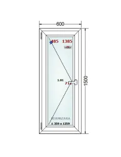 Okno PCV 60 x 150 cm Rozwierne Trzyszybowe Schüco LivIng 82 2