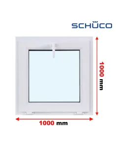 Okno PCV 100 x 100 cm Uchylne Trzyszybowe Schüco LivIng 82