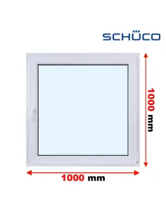 Okno PCV 100 x 100 cm Rozwierne Trzyszybowe Schüco LivIng 82