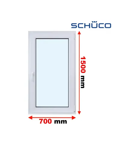 Okno PCV 70 x 150 cm Rozwierne Trzyszybowe Schüco LivIng 82