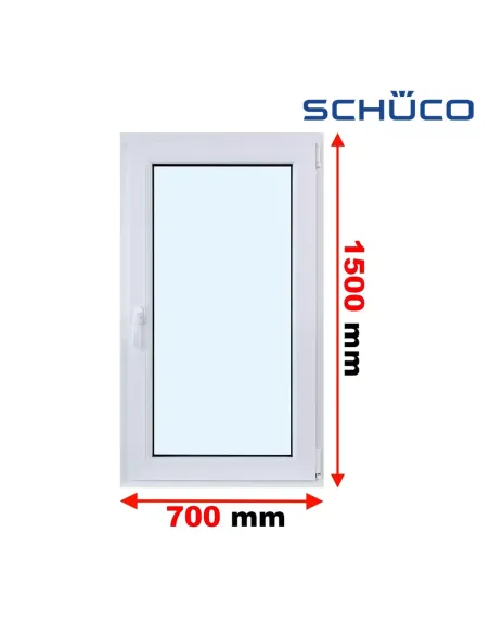 Okno PCV 70 x 150 cm Rozwierne Trzyszybowe Schüco LivIng 82