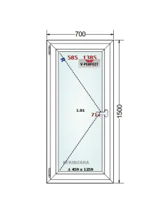 Okno PCV 70 x 150 cm Rozwierne Trzyszybowe Schüco LivIng 82 2
