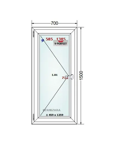 Okno PCV 70 x 150 cm Rozwierne Trzyszybowe Schüco LivIng 82