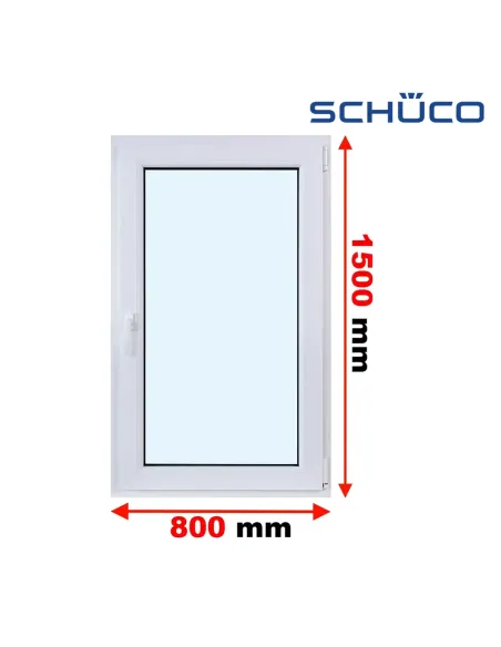 Okno PCV 80 x 150 cm Rozwierne Trzyszybowe Schüco LivIng 82