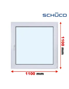 Okno PCV 110 x 110 cm Rozwierne Trzyszybowe Schüco LivIng 82