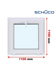 Okno PCV 110 x 110 cm Uchylne Trzyszybowe Schüco LivIng 82