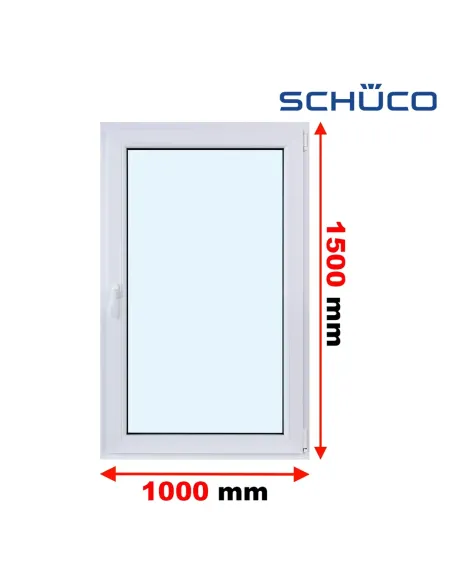 Okno PCV 100 x 150 cm Rozwierne Trzyszybowe Schüco LivIng 82
