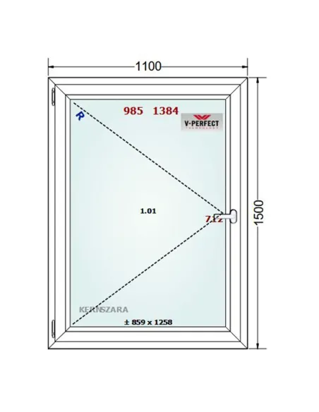 Okno PCV 110 x 150 cm Rozwierne Trzyszybowe Schüco LivIng 82