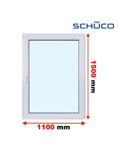 Okno PCV 110 x 150 cm Rozwierne Trzyszybowe Schüco LivIng 82