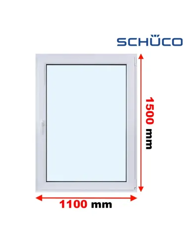 Okno PCV 110 x 150 cm Rozwierne Trzyszybowe Schüco LivIng 82