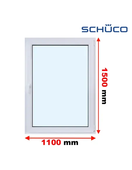 Okno PCV 110 x 150 cm Rozwierne Trzyszybowe Schüco LivIng 82