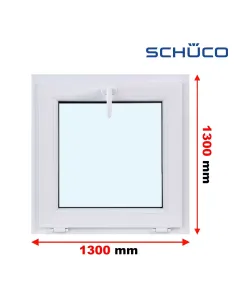 Okno PCV 130 x 130 cm Uchylne Trzyszybowe Schüco LivIng 82
