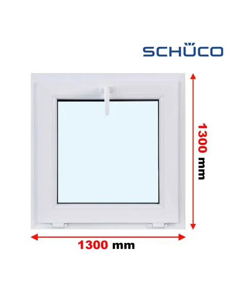 Okno PCV 130 x 130 cm Uchylne Trzyszybowe Schüco LivIng 82