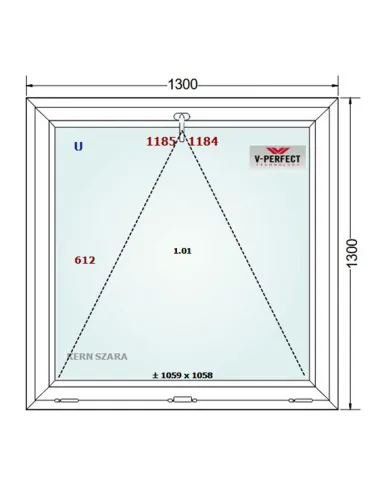 Okno PCV 130 x 130 cm Uchylne Trzyszybowe Schüco LivIng 82