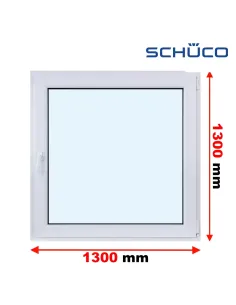 Okno PCV 130 x 130 cm Rozwierne Trzyszybowe Schüco LivIng 82