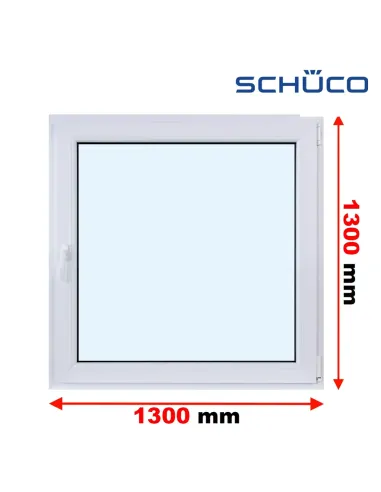 Okno PCV 130 x 130 cm Rozwierne Trzyszybowe Schüco LivIng 82