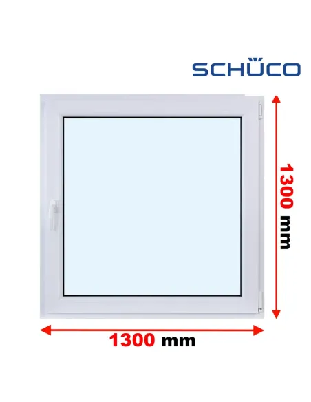 Okno PCV 130 x 130 cm Rozwierne Trzyszybowe Schüco LivIng 82