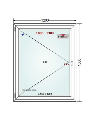 Okno PCV 120 x 150 cm Rozwierne Trzyszybowe Schüco LivIng 82