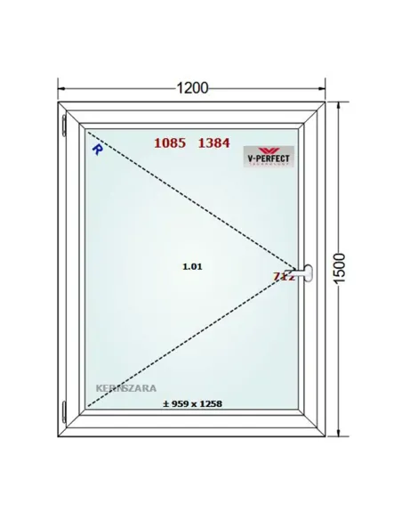 Okno PCV 120 x 150 cm Rozwierne Trzyszybowe Schüco LivIng 82