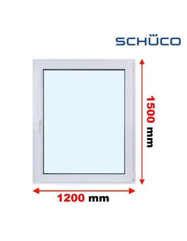 Okno PCV 120 x 150 cm Rozwierne Trzyszybowe Schüco LivIng 82