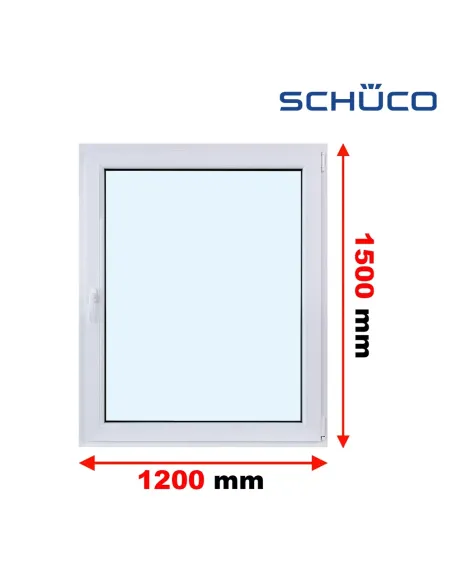 Okno PCV 120 x 150 cm Rozwierne Trzyszybowe Schüco LivIng 82