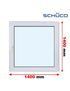 Okno PCV 140 x 140 cm Rozwierne Trzyszybowe Schüco LivIng 82