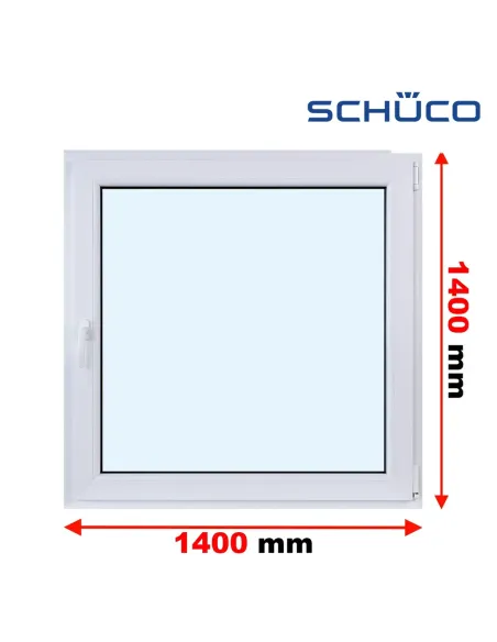 Okno PCV 140 x 140 cm Rozwierne Trzyszybowe Schüco LivIng 82
