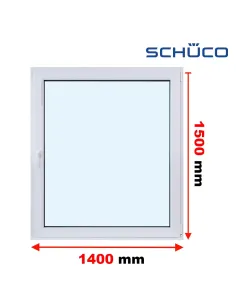 Okno PCV 140 x 150 cm Rozwierne Trzyszybowe Schüco LivIng 82