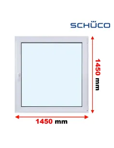 Okno PCV 145 x 145 cm Rozwierne Trzyszybowe Schüco LivIng 82