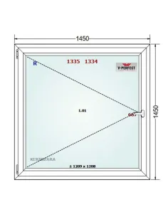 Okno PCV 145 x 145 cm Rozwierne Trzyszybowe Schüco LivIng 82 2